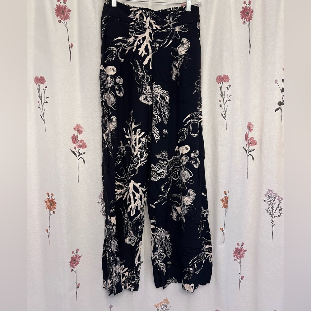 A New Day Black and White Floral Trousers